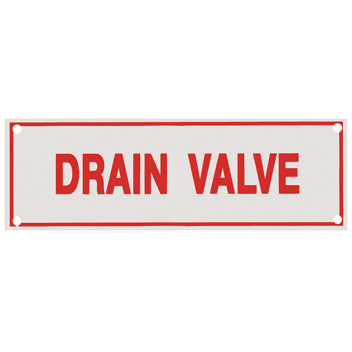 Drain Valve, Sign 6" X 2"