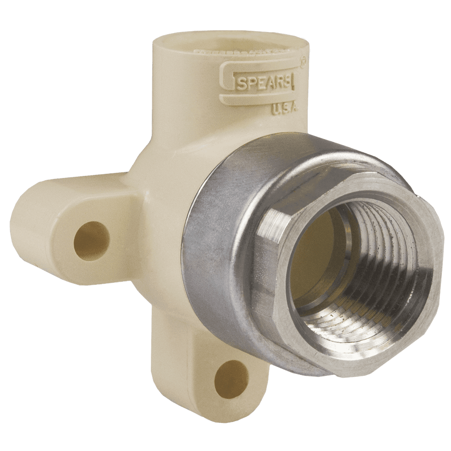 SPEARS DE4107-005CSS 1/2" CPVC GOLD CPVC BODY DROP EAR STAINLESS STEEL