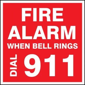 When Bell Rings, Call 911 Sign