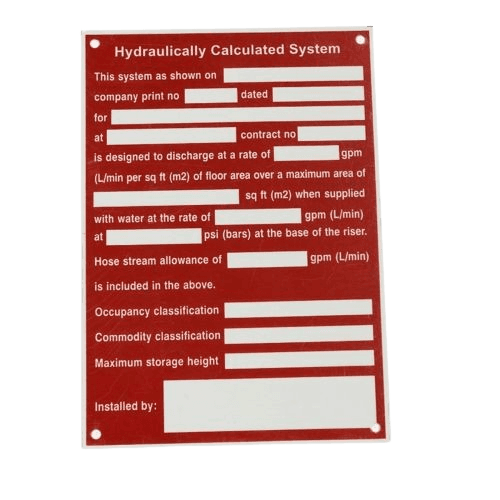 Aluminum Hydraulic System, Sign 5" X 7"