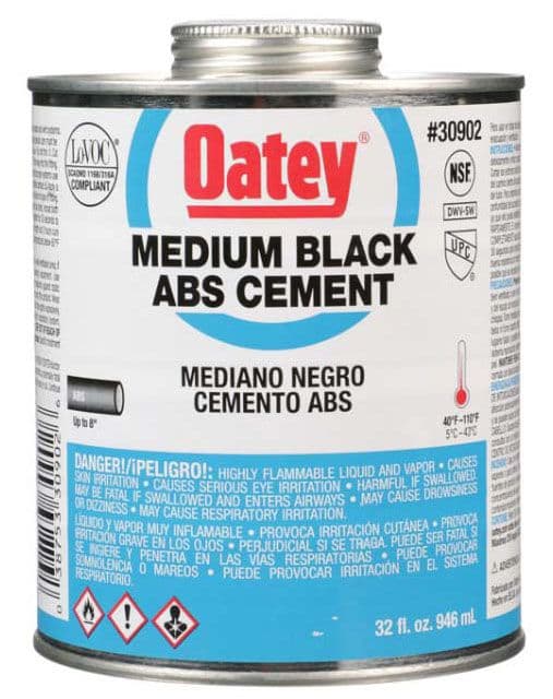 OATEY 32OZ (LARGE) BLACK ABS CEMENT 1 QUART