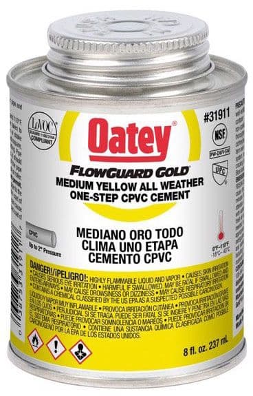 OATEY 8oz Flowguard Gold (Small) Yellow Cpvc Cement 1/2 Pint