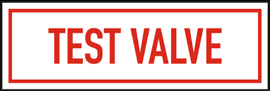 Test Valve Sign 6" X 2"