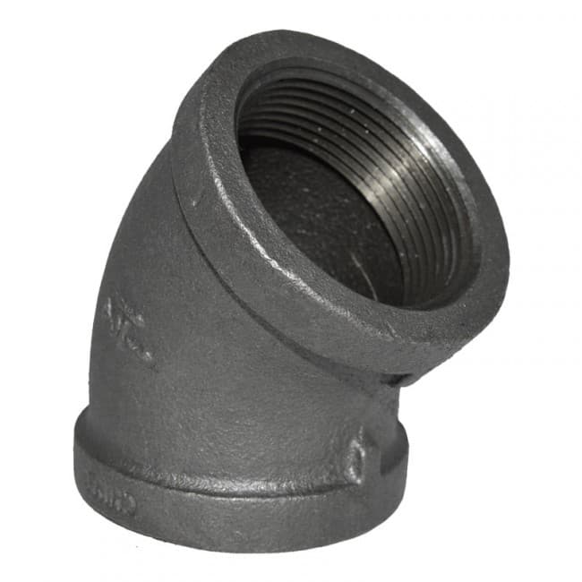 1-1/2"Black Malleable 45 Elbow