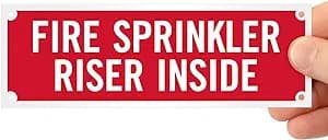 Fire Sprinkler Riser Inside, Sign