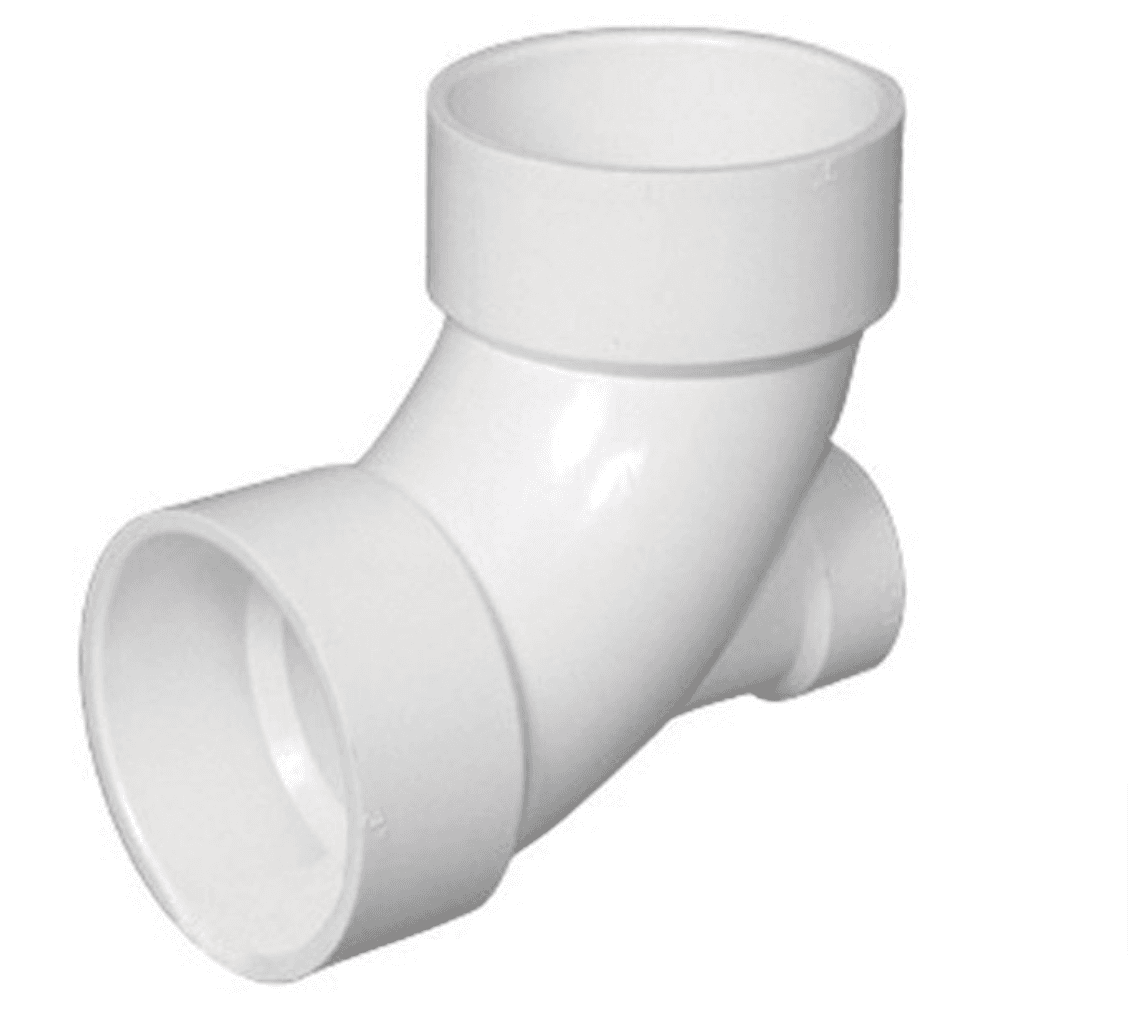 DWV LP303-420 4 x 4 x 2 PVC DWV 1/4 BEND W/LOW HEEL INLET (H x H x H)