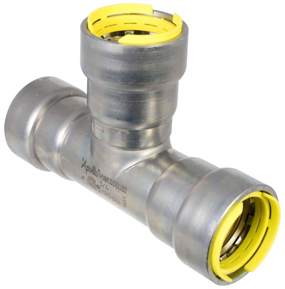 APOLLO PWR7481716 3/4" X 3/4" X 1/2" CARBON STEEL TEE 411RG GAS PRESS X PRESS X PRESS