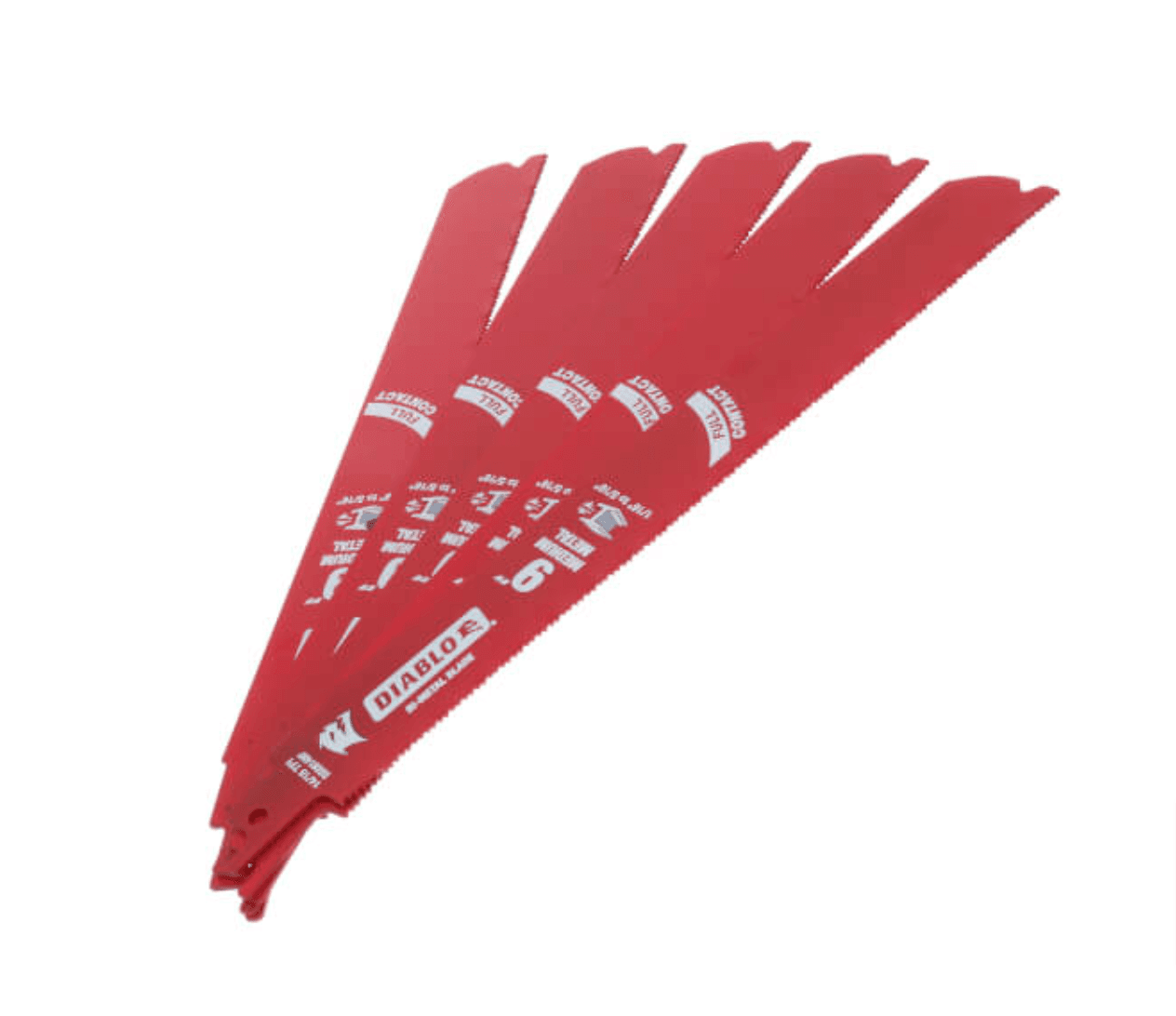 DIABLO DS0908BFD5 9" Bi-Metal Recip Blade for Thick Metals (5-Pack)